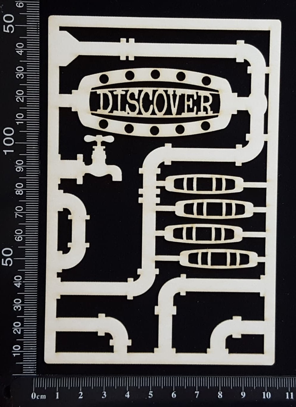 Steampunk Journal Panel - CE - Discover - Small - White Chipboard