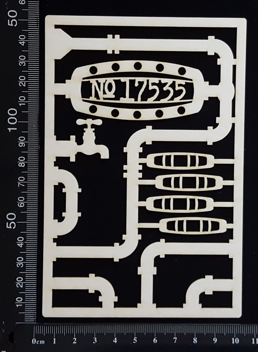 Steampunk Journal Panel - CL - No 17535 - Small - White Chipboard