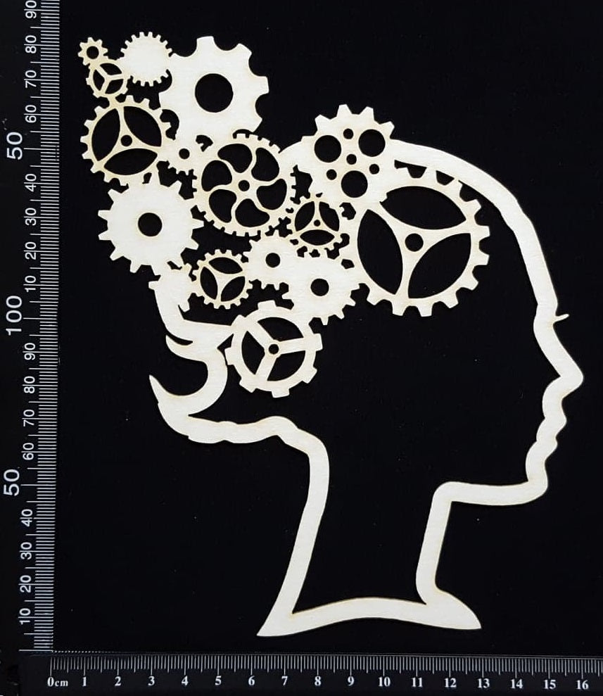 Steampunk Lady - White Chipboard