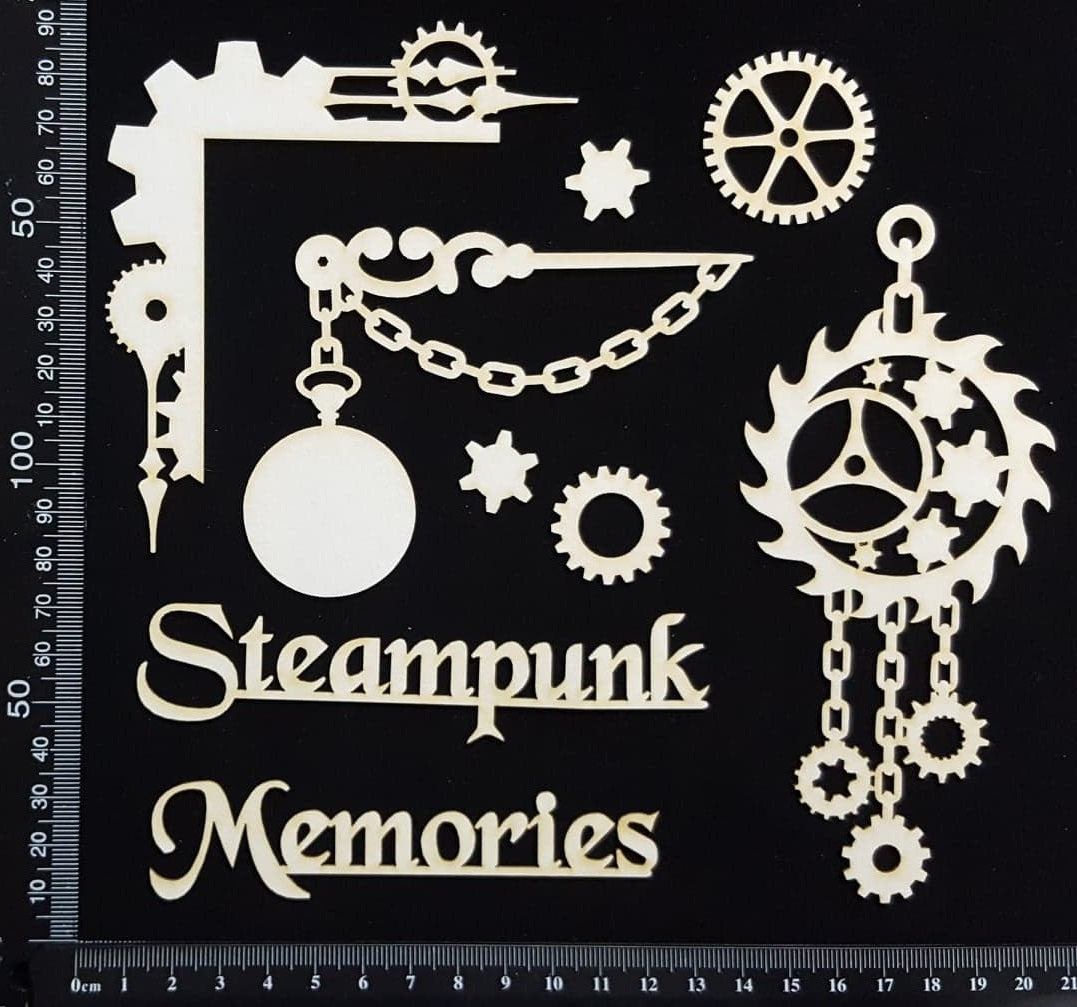 Steampunk Set - D - White Chipboard