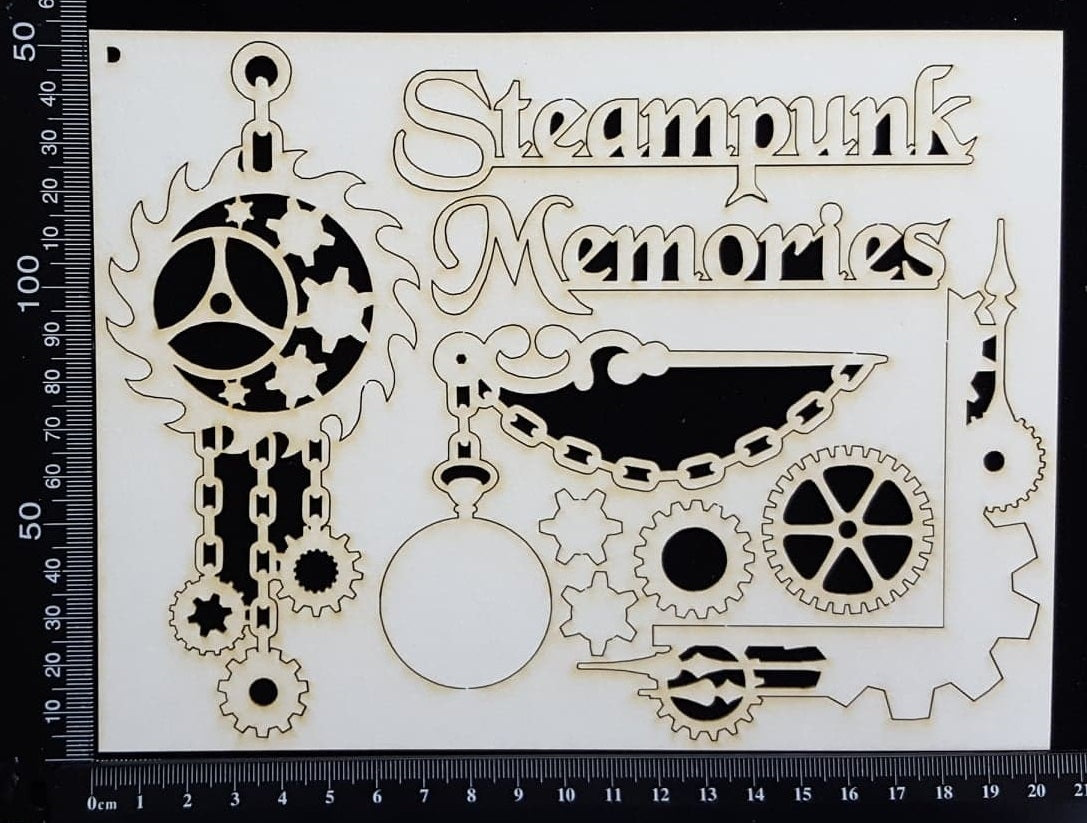 Steampunk Set - D - White Chipboard