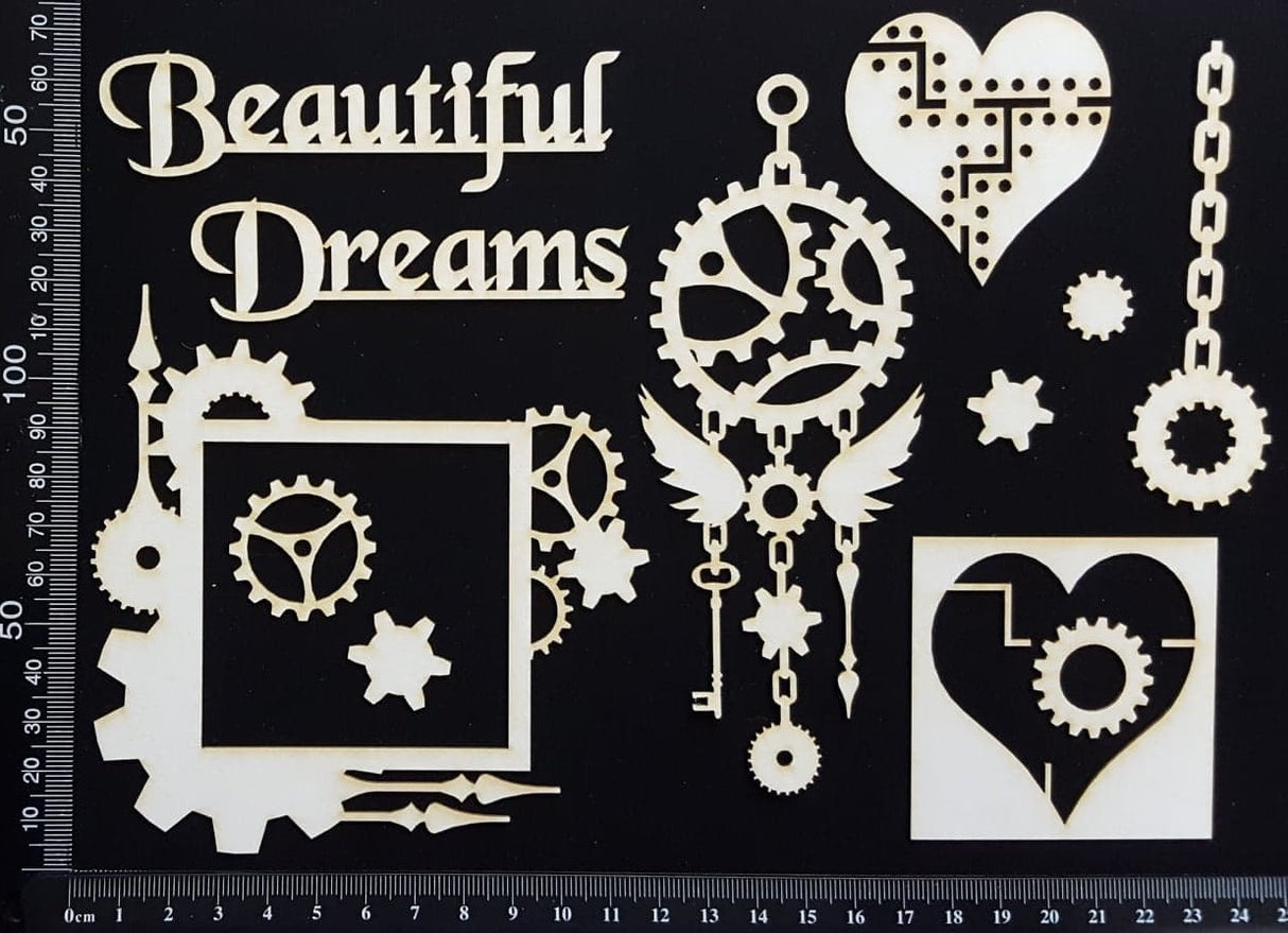 Steampunk Set - E - White Chipboard