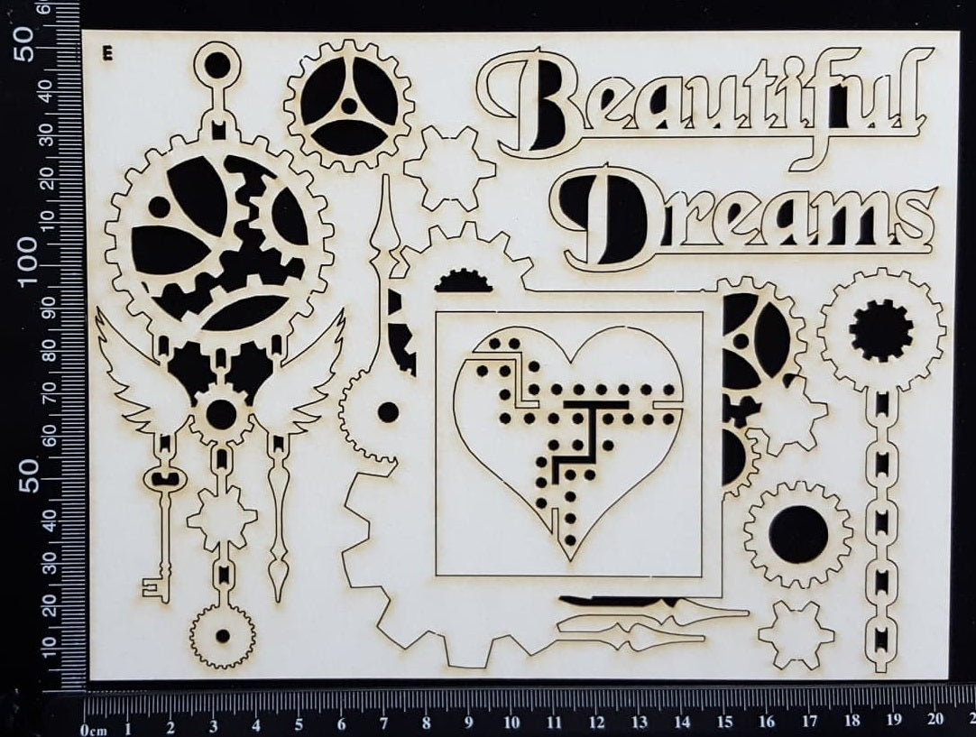 Steampunk Set - E - White Chipboard