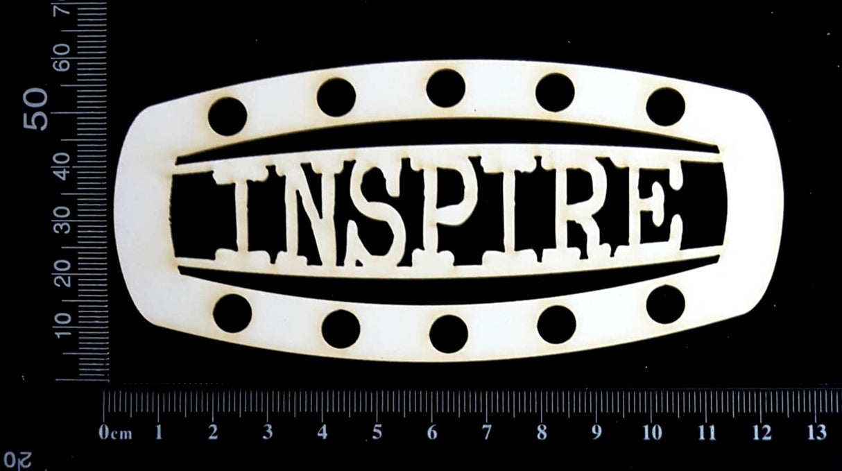 Steampunk Title Plate - GG - Inspire - White Chipboard