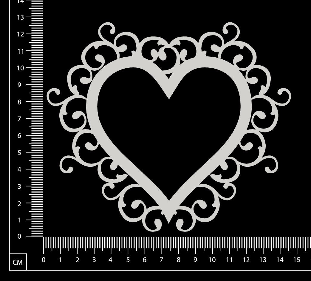Stephanie Frame - Heart - Large - White Chipboard