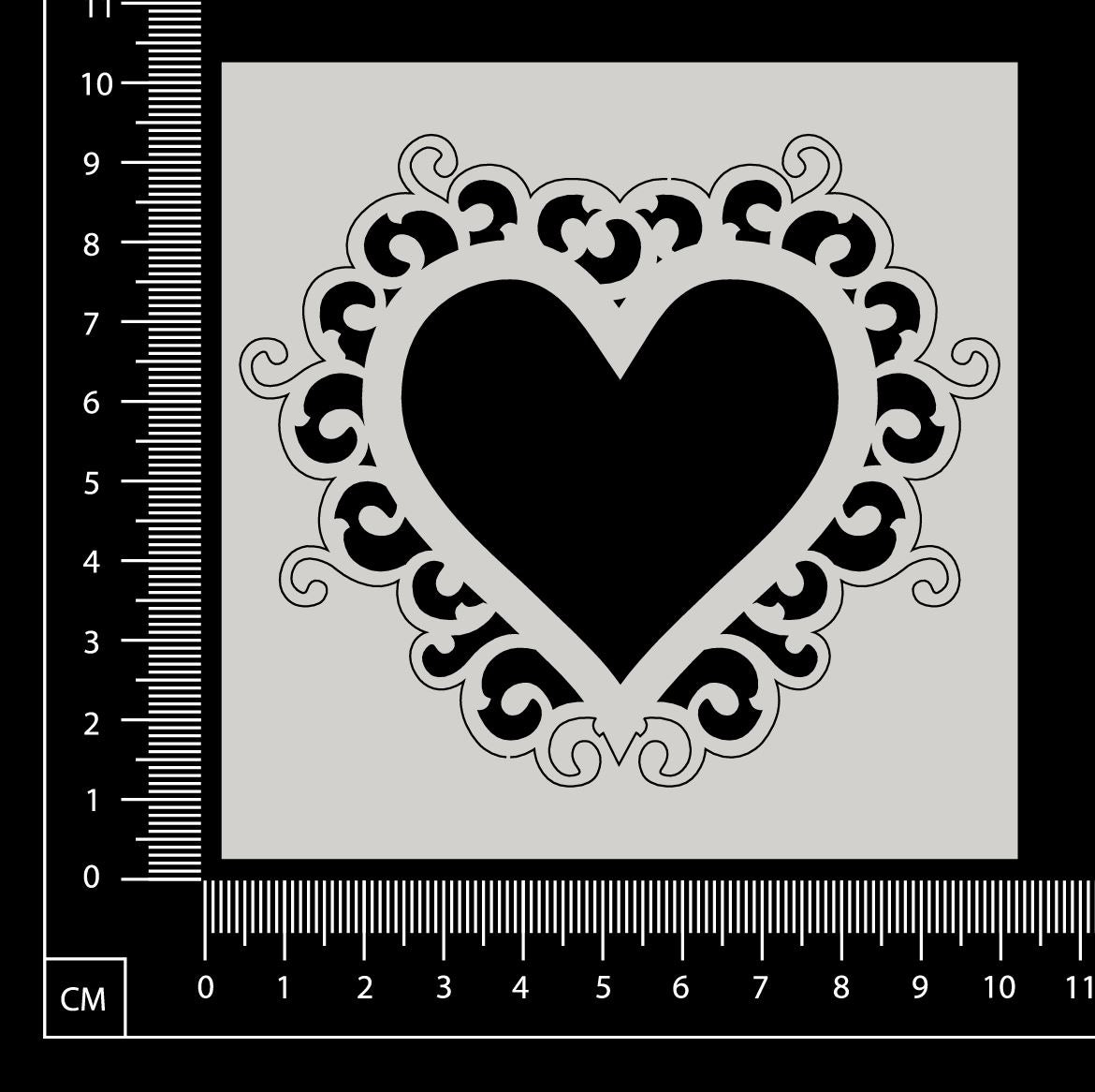 Stephanie Frame - Heart - Small - White Chipboard