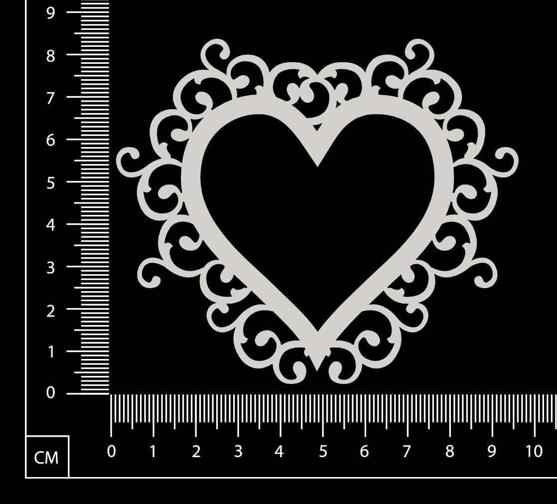 Stephanie Frame - Heart - Small - White Chipboard