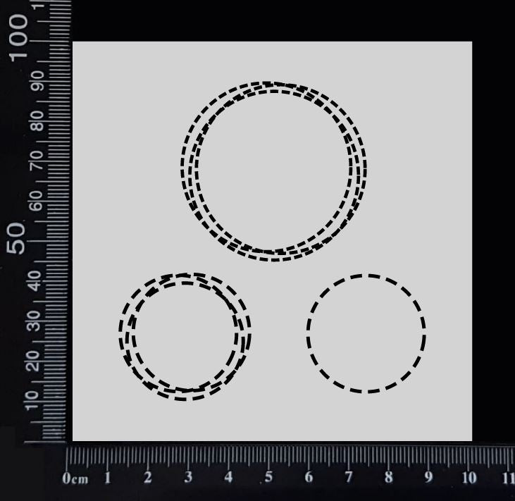 Stitched Circles - Mixed - Stencil - 100mm x 100mm