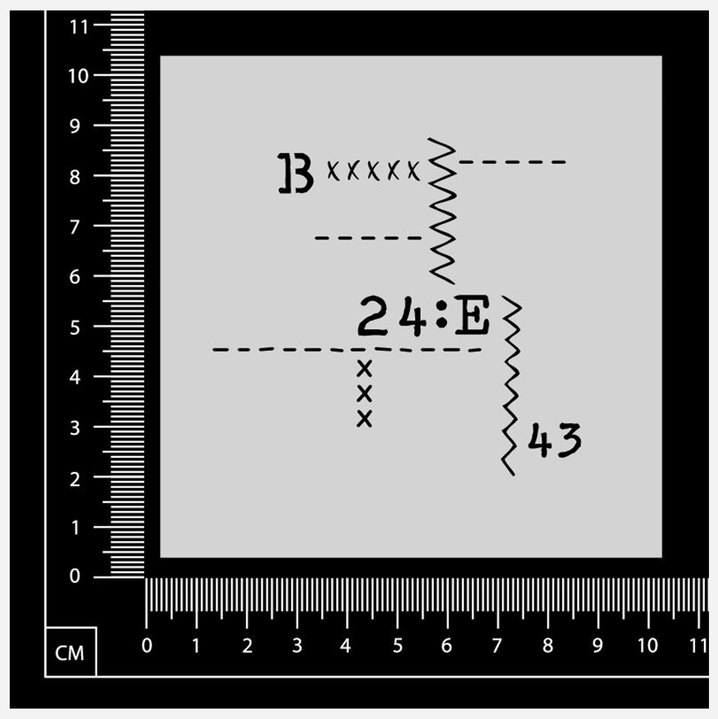 Stitches Cluster - B - Stencil - 100mm x 100mm