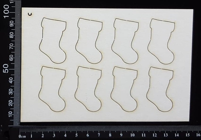 Stocking Set - C - White Chipboard
