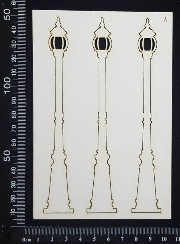 Street Lamp Set - A - White Chipboard