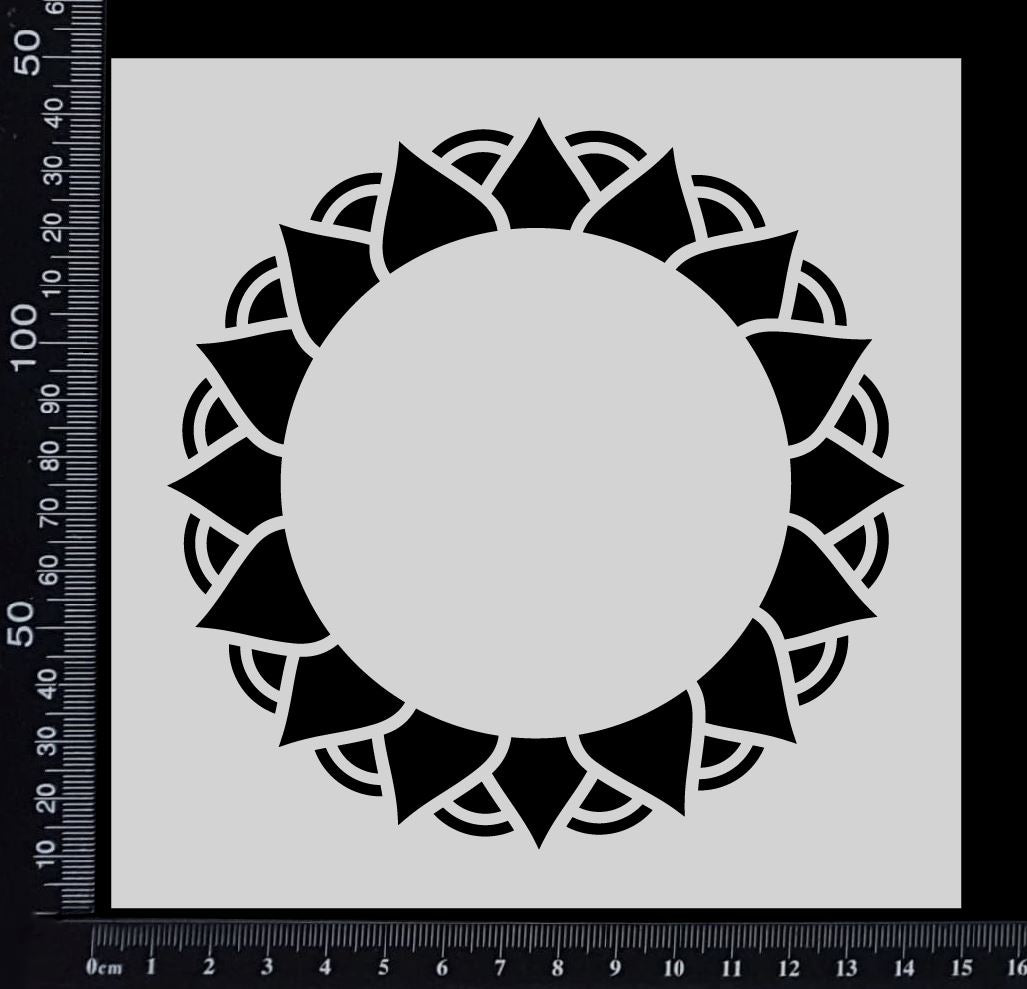 Sunflower Frame - Stencil - 150mm x 150mm