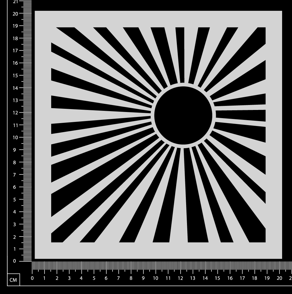 Suns Rays - Stencil - 200mm x 200mm