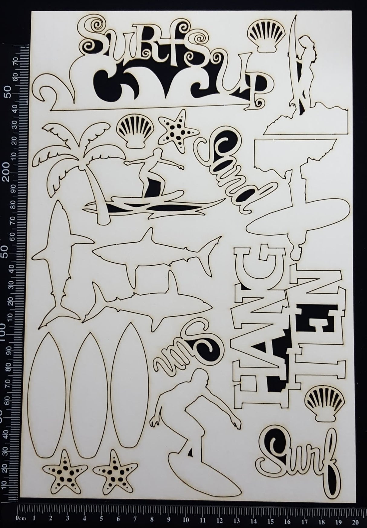 Surfing Elements - Set A - White Chipboard