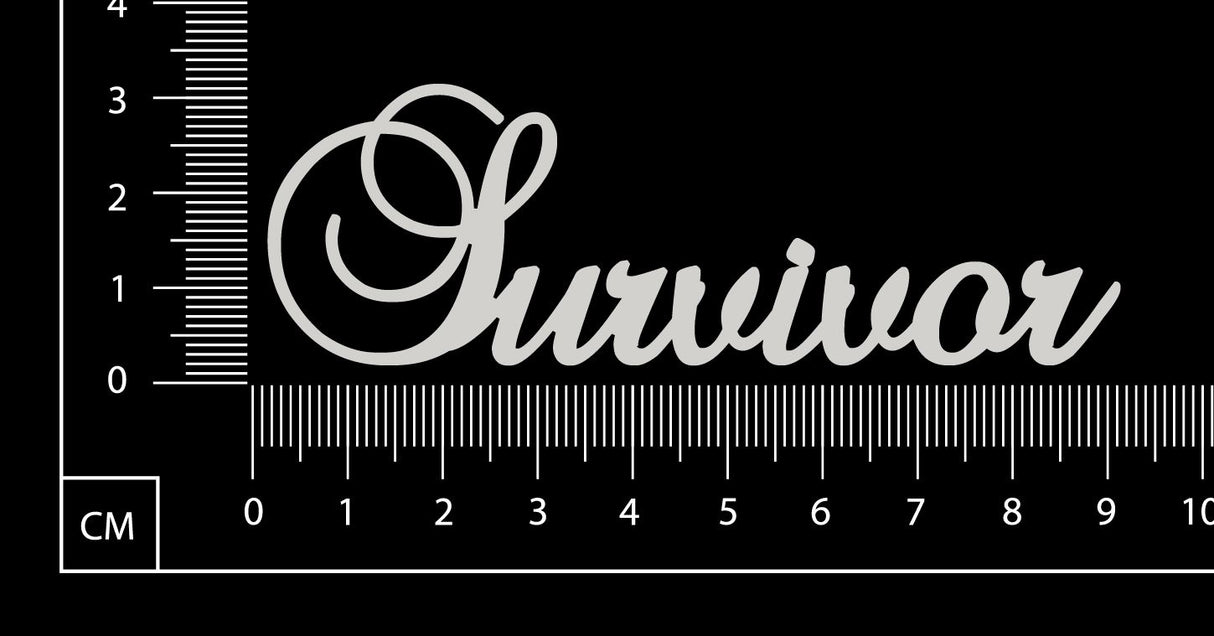 Elegant Word - Survivor - White Chipboard