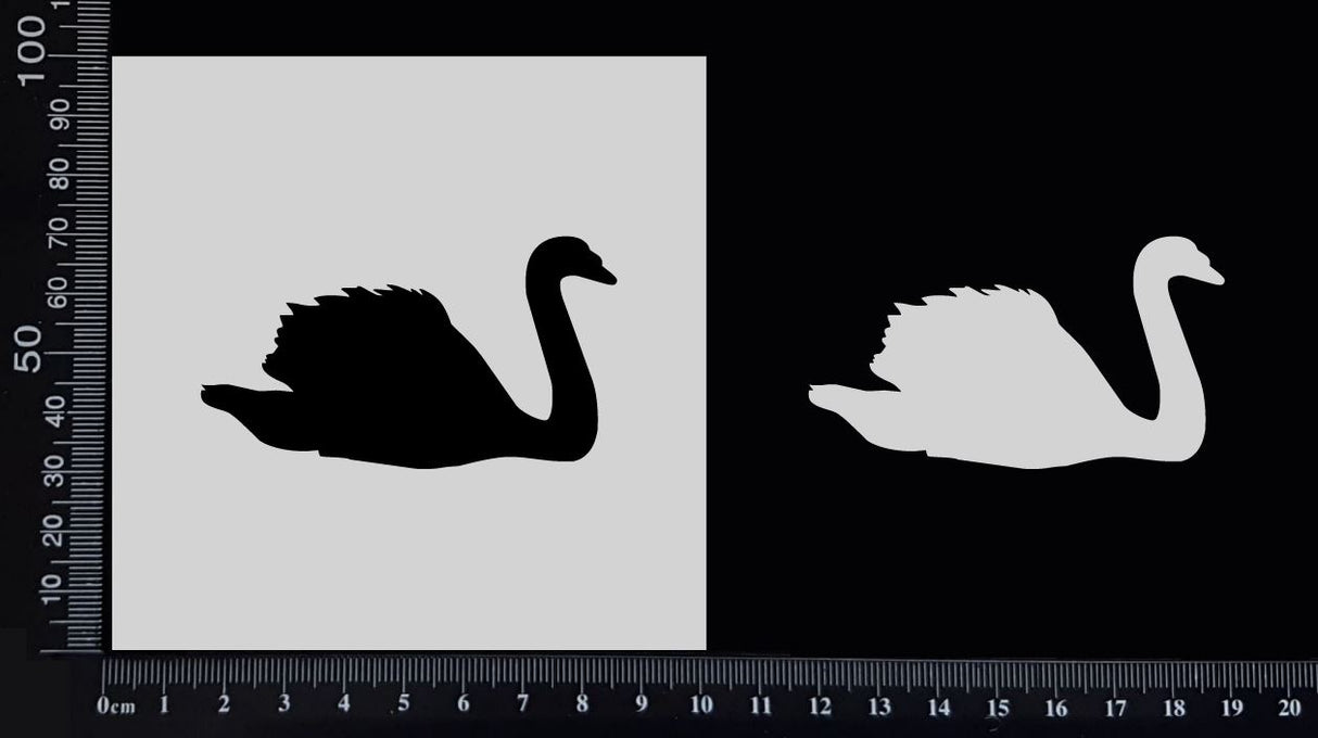 Swan - B - Stencil - 100mm x 100mm