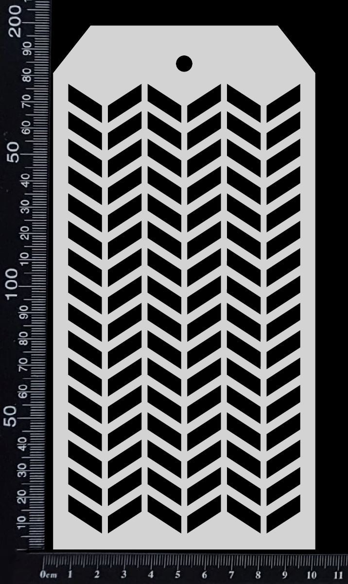 Tag Stencil - Chevron - 100mm x 200mm