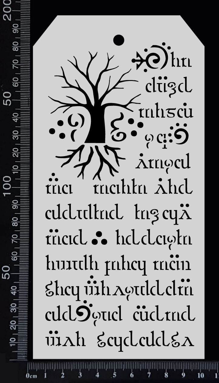 Tag Stencil - Elvish - 100mm x 200mm