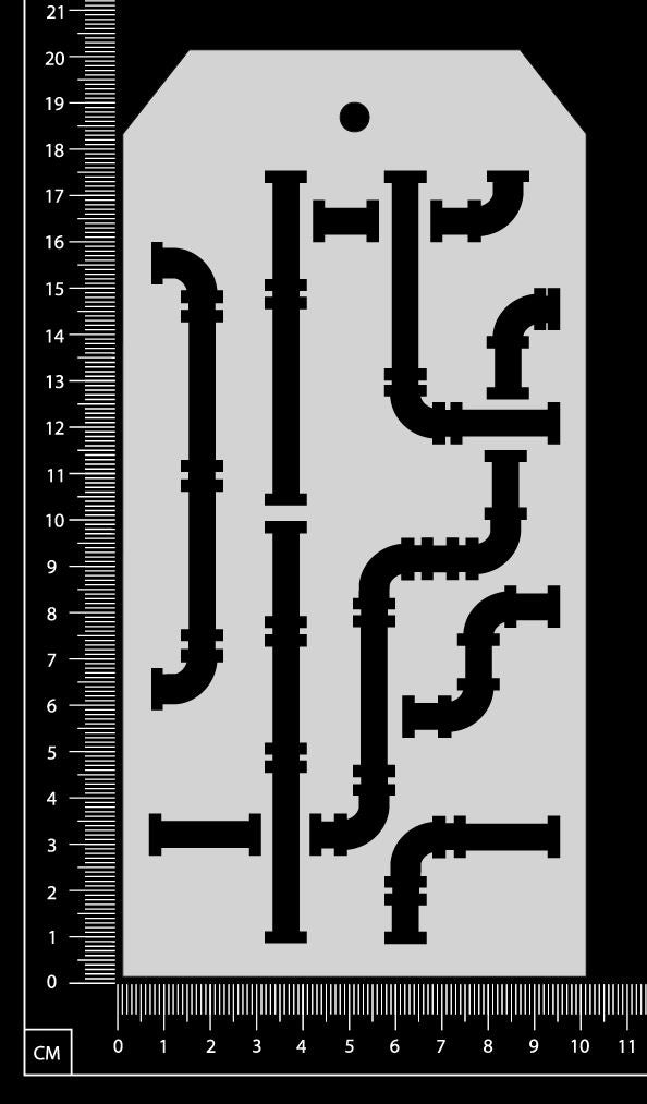 Tag Stencil - Pipe Works - 100mm x 200mm