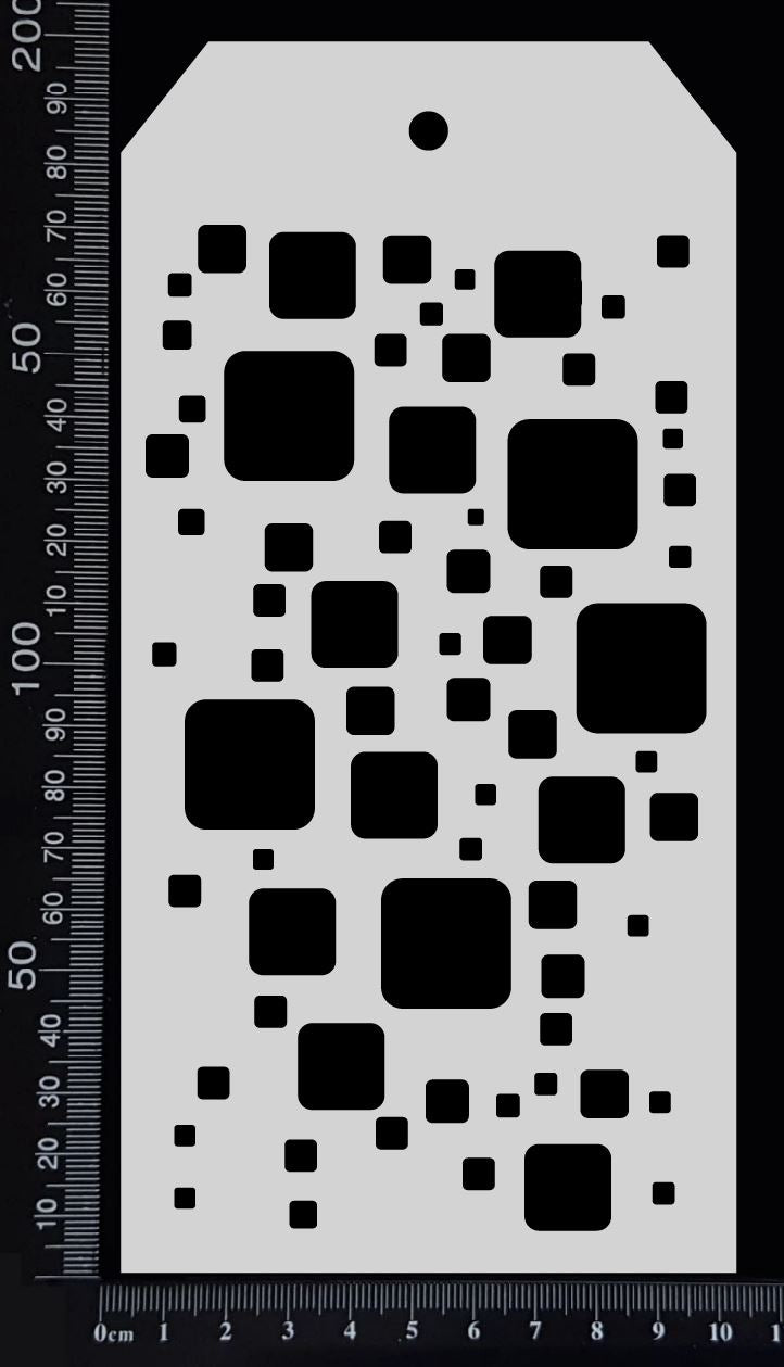 Tag Stencil - Cubes - 100mm x 200mm