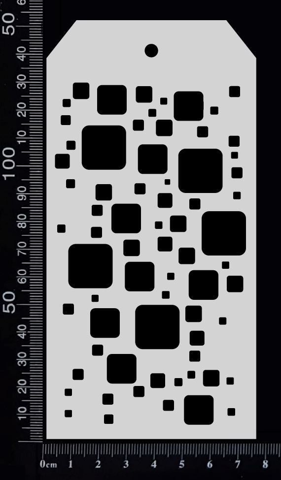 Tag Stencil - Cubes - 75mm x 150mm