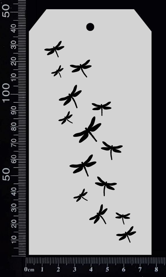 Tag Stencil - Dragonfly Trail - 75mm x 150mm