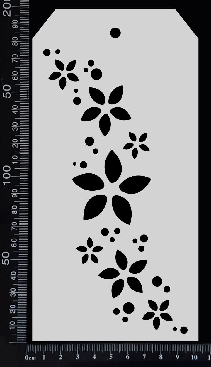 Tag Stencil - Flower Trail - 100mm x 200mm