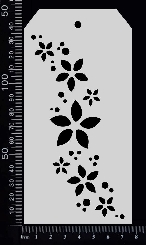 Tag Stencil - Flower Trail - 75mm x 150mm