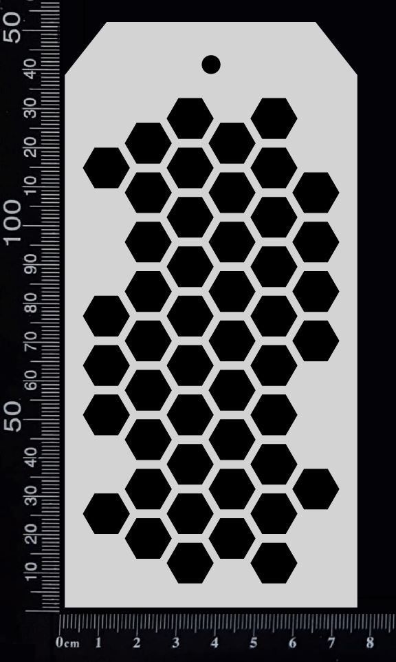 Tag Stencil - Honeycomb - 75mm x 150mm