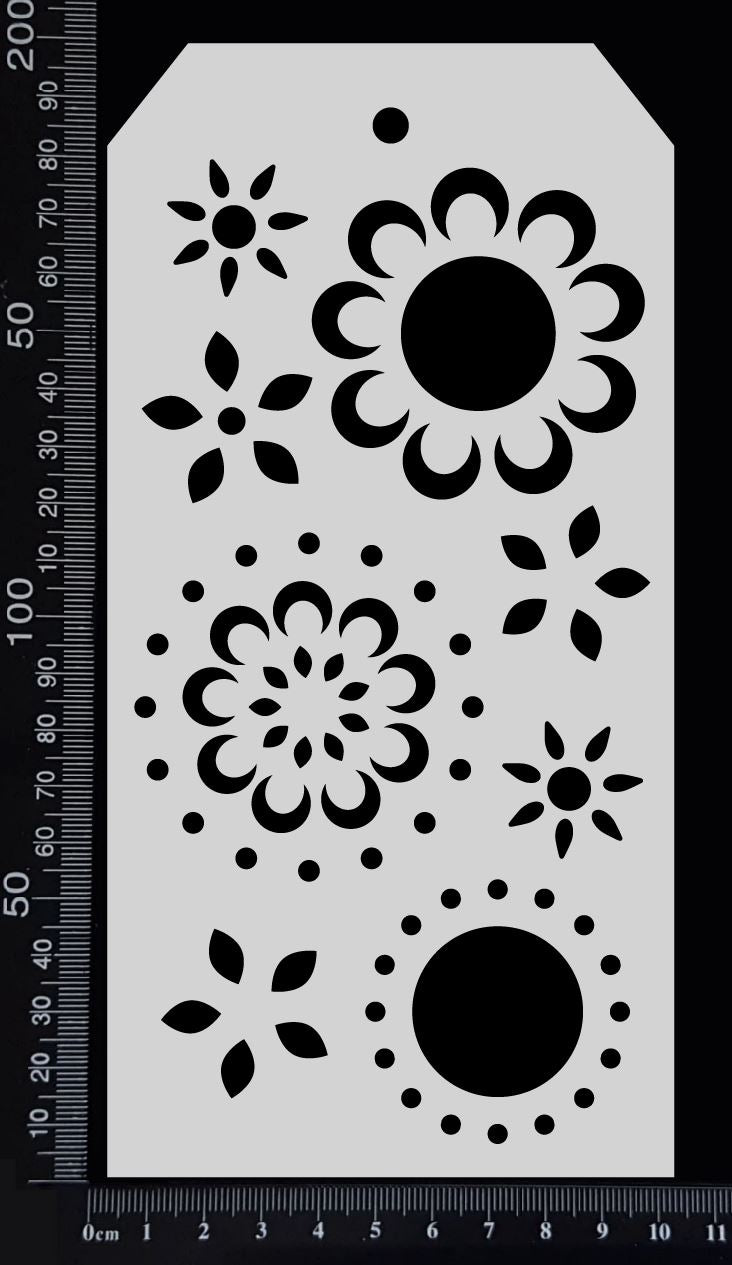 Tag Stencil - Mandala Mayhem - 100mm x 200mm