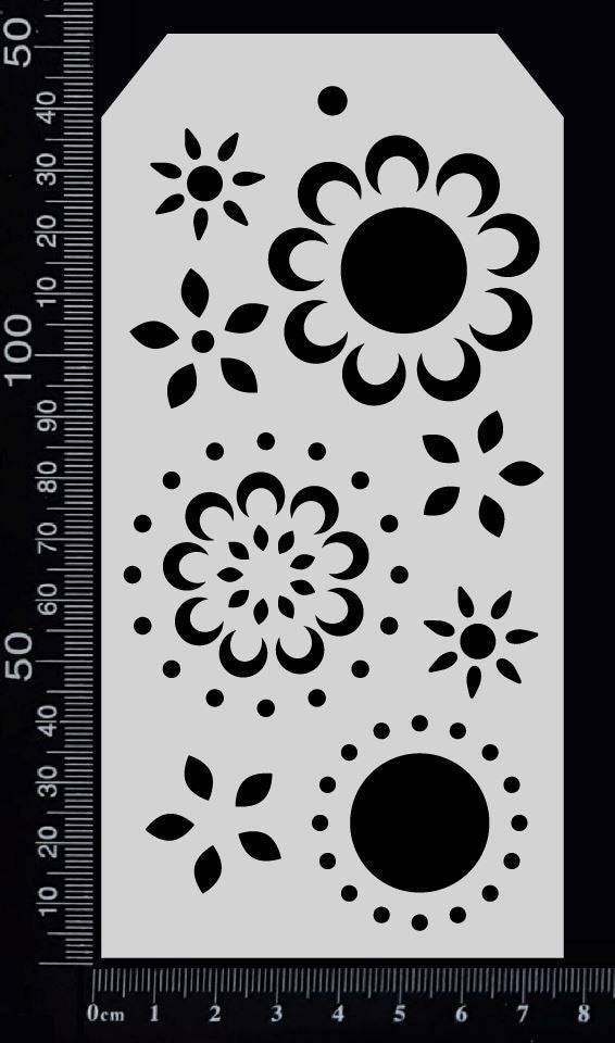 Tag Stencil - Mandala Mayhem - 75mm x 150mm