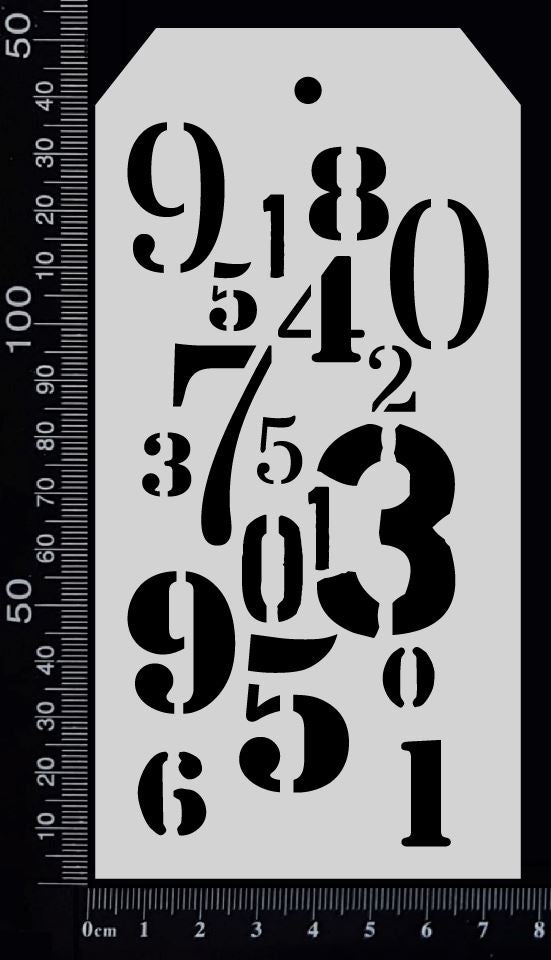 Tag Stencil - Numbers - 75mm x 150mm