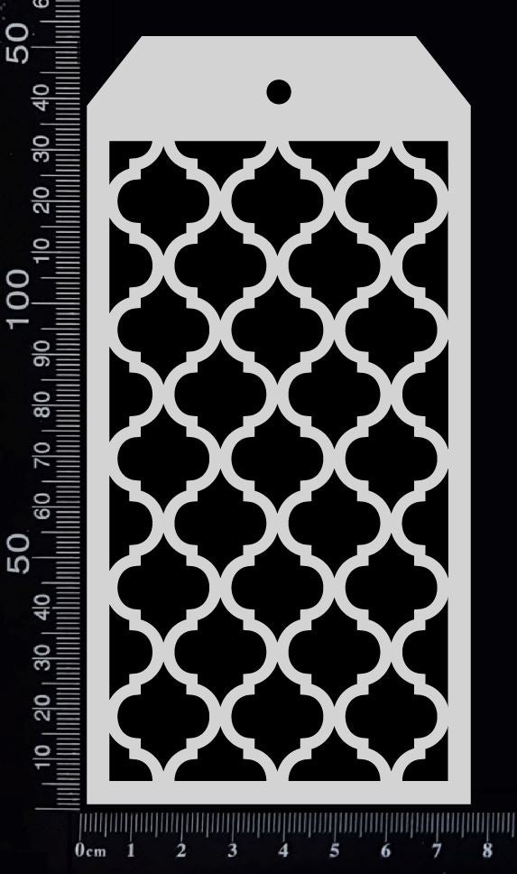 Tag Stencil - Moroccan Lattice - 75mm x 150mm