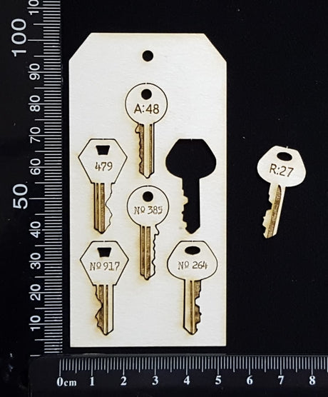 Tag of Elements - Laser Engraved Keys - White Chipboard