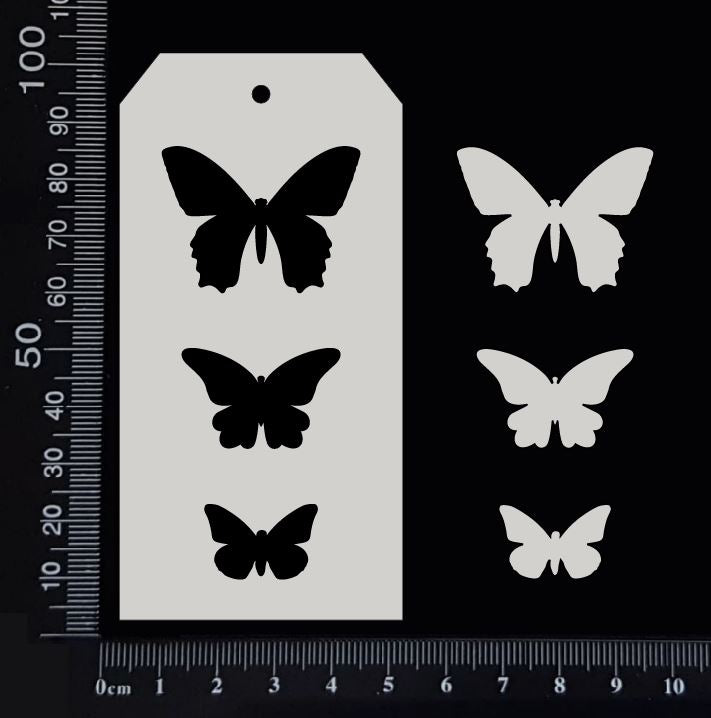 Tag of Elements - Butterflies - B - White Chipboard