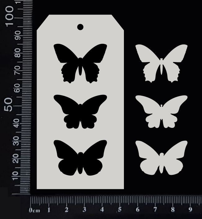 Tag of Elements - Butterflies - C - White Chipboard