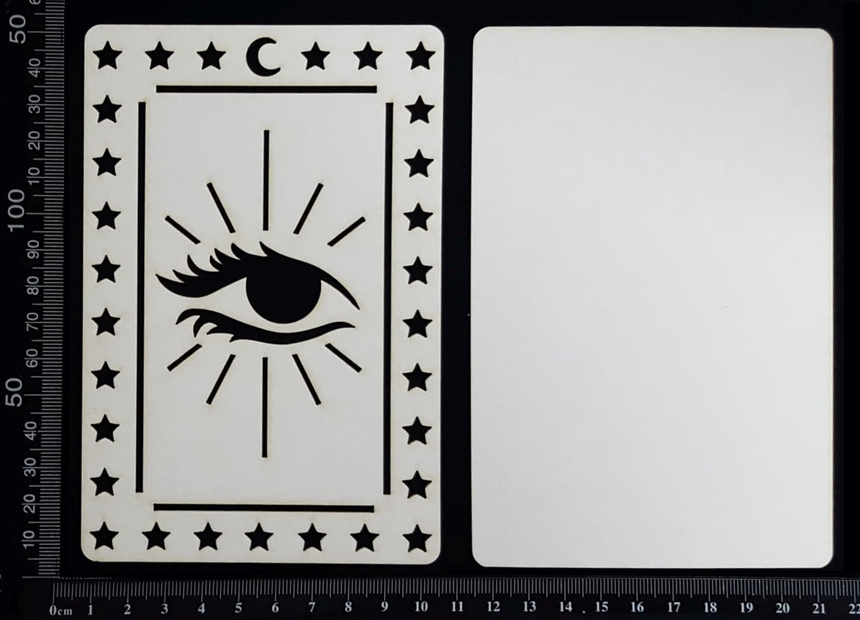 Tarot Card - Eye - A - Large - Layering Set - White Chipboard