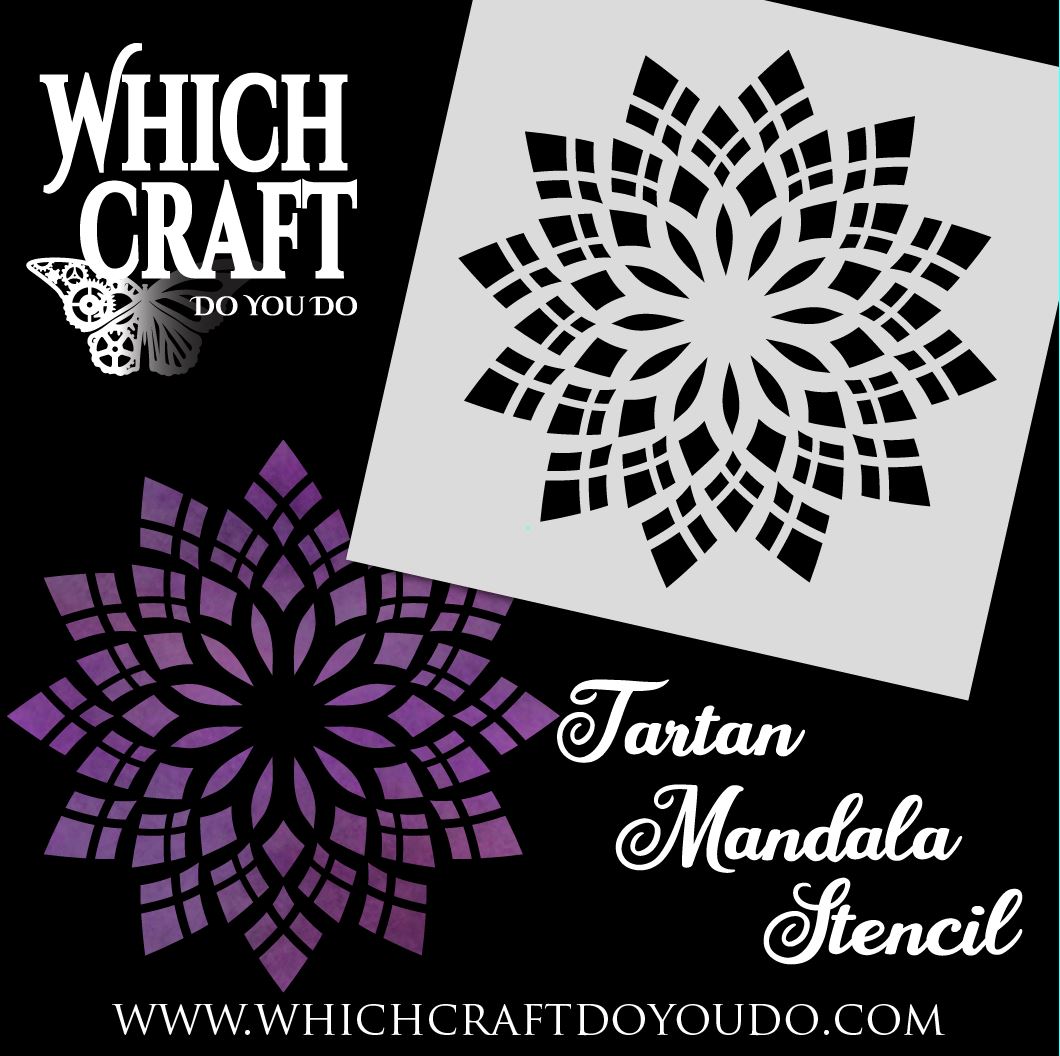 Tartan Mandala - Stencil - 150mm x 150mm