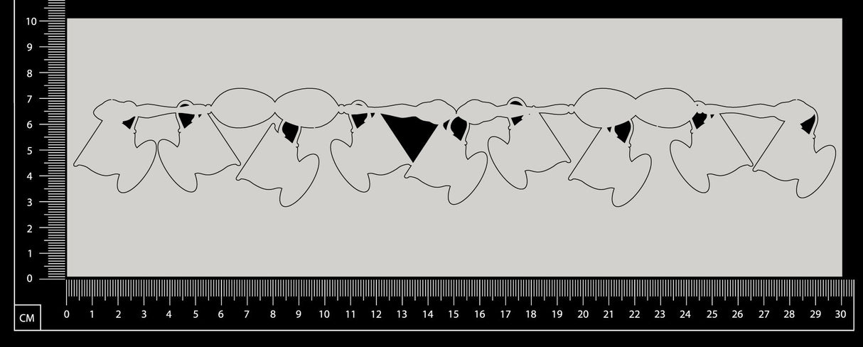 Tea Cups Border - AB - Large - White Chipboard