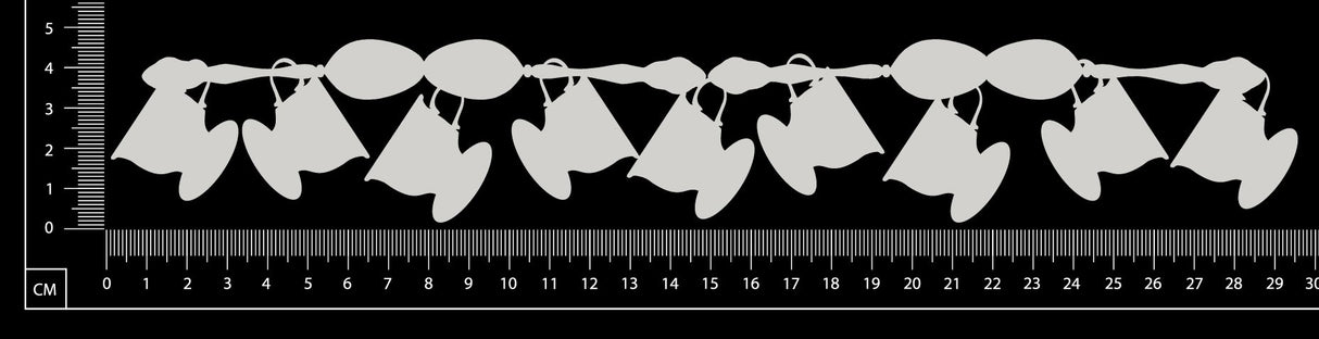 Tea Cups Border - AB - Large - White Chipboard