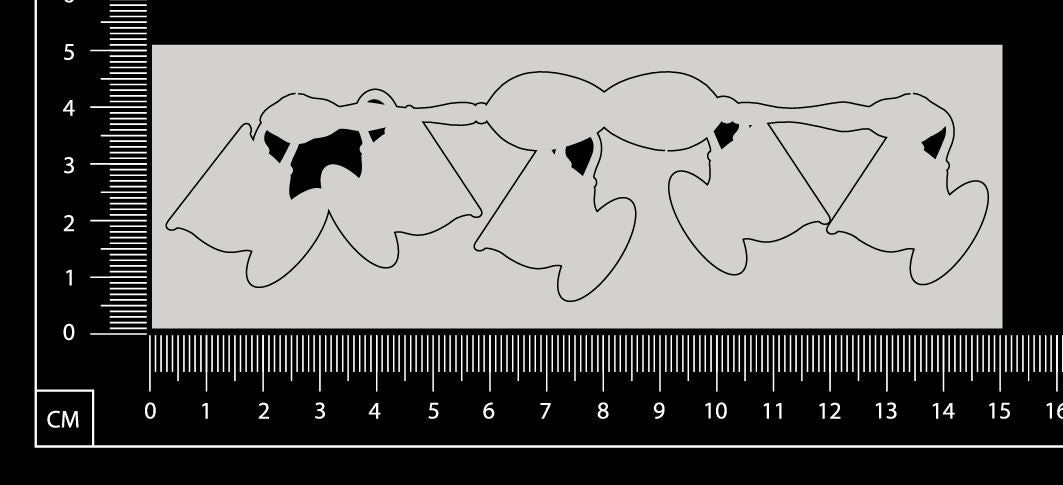 Tea Cups Border - BB - Small - White Chipboard