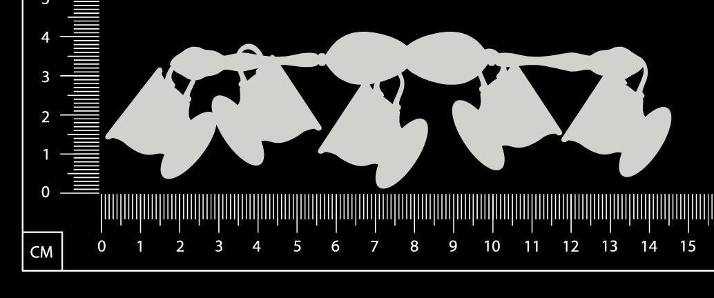 Tea Cups Border - BB - Small - White Chipboard
