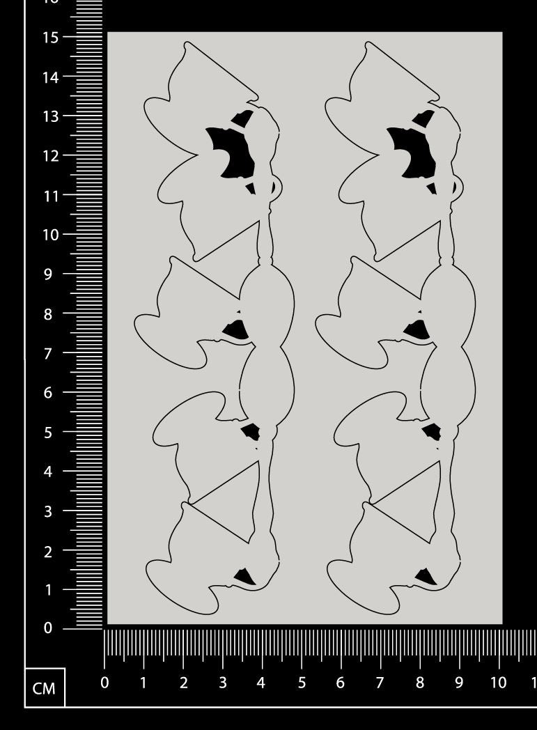 Tea Cups Border Set - BA - Small - White Chipboard