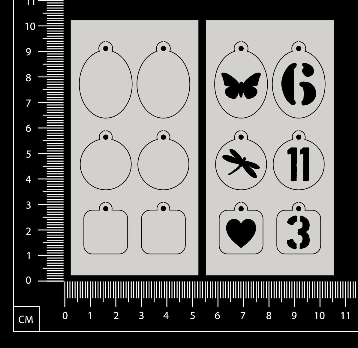 Tiny Charms - Mixed Mini Set - C - White Chipboard