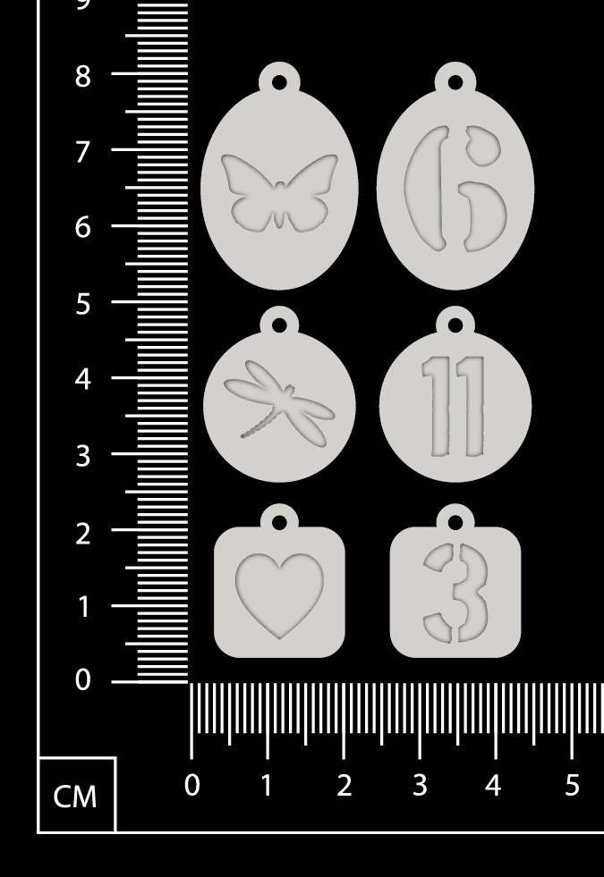 Tiny Charms - Mixed Mini Set - C - White Chipboard