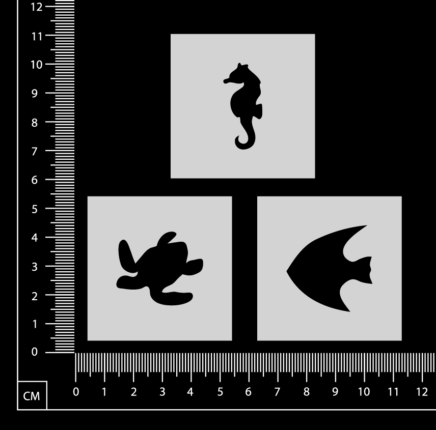 Tiny Stencil Set - Nautical - E - 50mm x 50mm - Set of 3