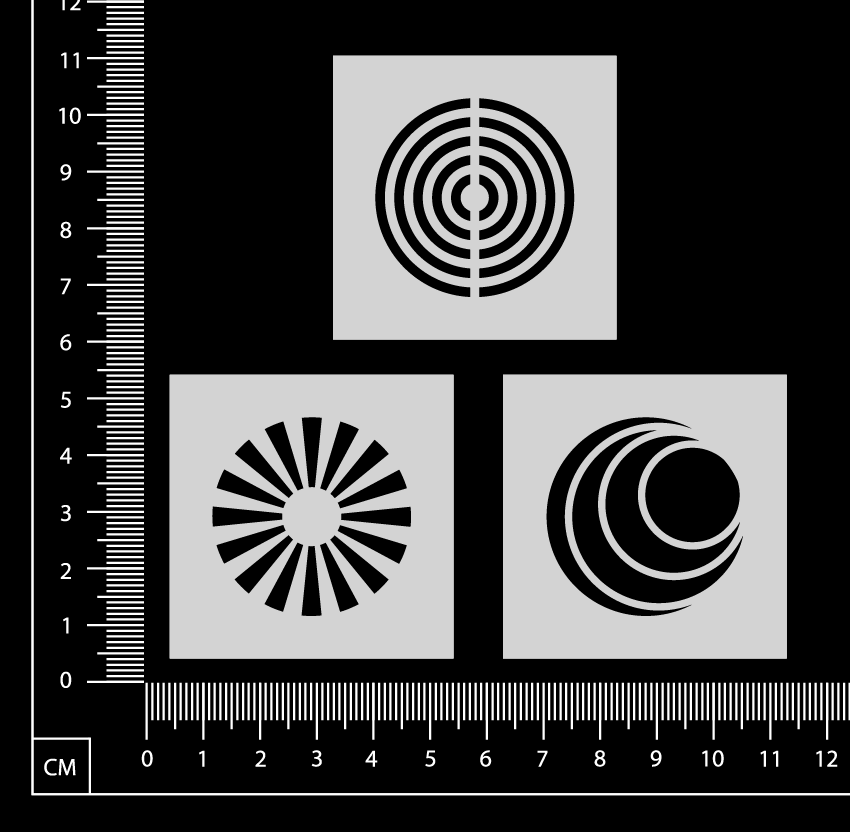 Tiny Stencil Set - Circles - H - 50mm x 50mm - Set of 3