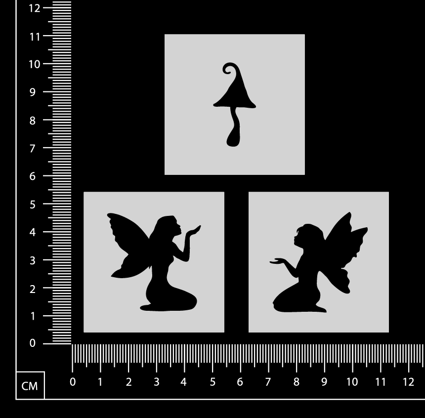 Tiny Stencil Set - Fantasy - J - 50mm x 50mm - Set of 3