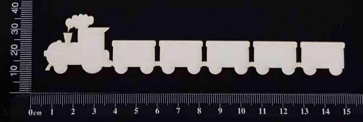 Train Border - B - Small - White Chipboard