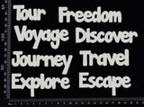 Travel Words Set - A - White Chipboard